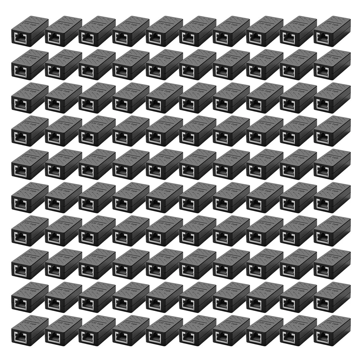 Vszerda Vszerda 100 PCS RJ45 Coupler Gigabit Ethernet Extender Female to Female Black — product photo