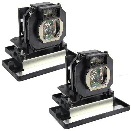 Two replacement projector lamps in white housing