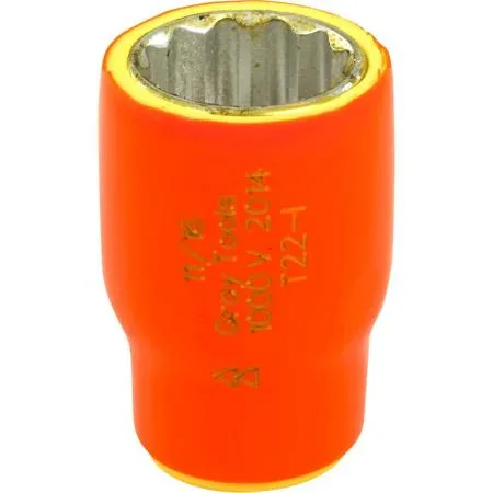Gray Tools 11/16 inch 12 point insulated socket orange yellow layers