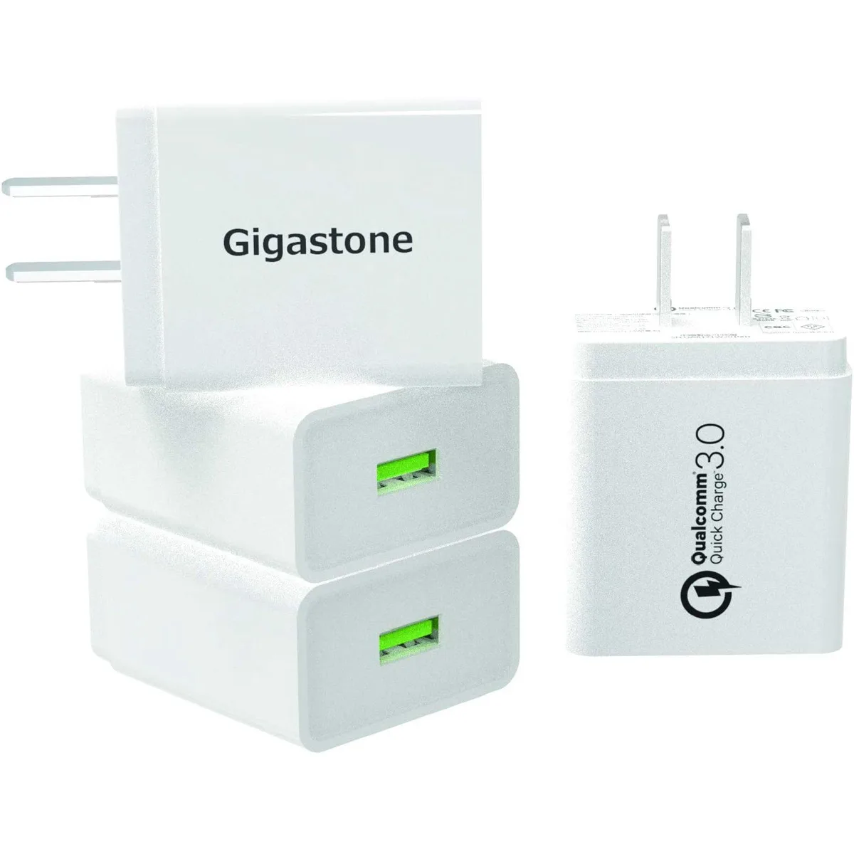 Gigastone Corporation Gigastone GA-8121W 18W QC 3.0 Wall Charger White 4 Pack — product photo