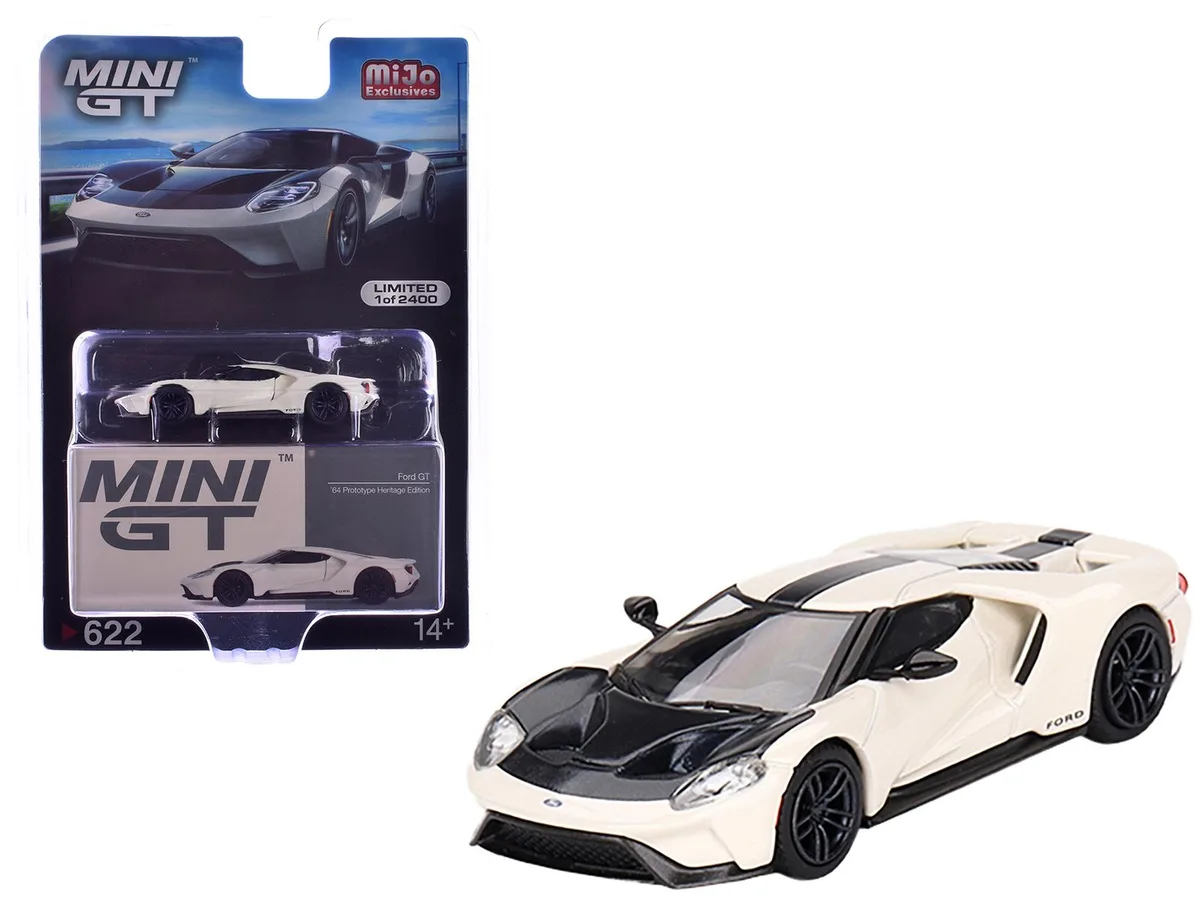 Mini GT Mini GT Ford GT 1964 Prototype Heritage Edition Wimbledon White Black Stripe 1/64 2400 pcs — product photo