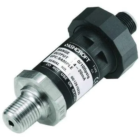 Stainless steel cylindrical pressure transducer with M12 connector