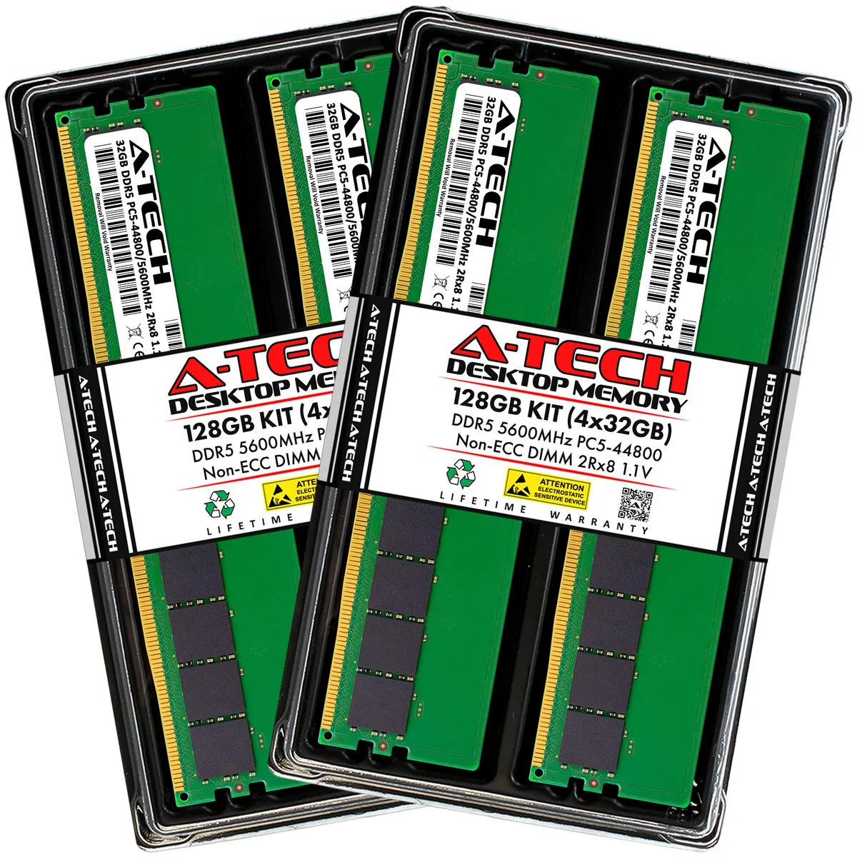 A-Tech A-Tech 128GB (4 x 32GB) DDR5 5600 CL46 1.1V desktop RAM — product photo
