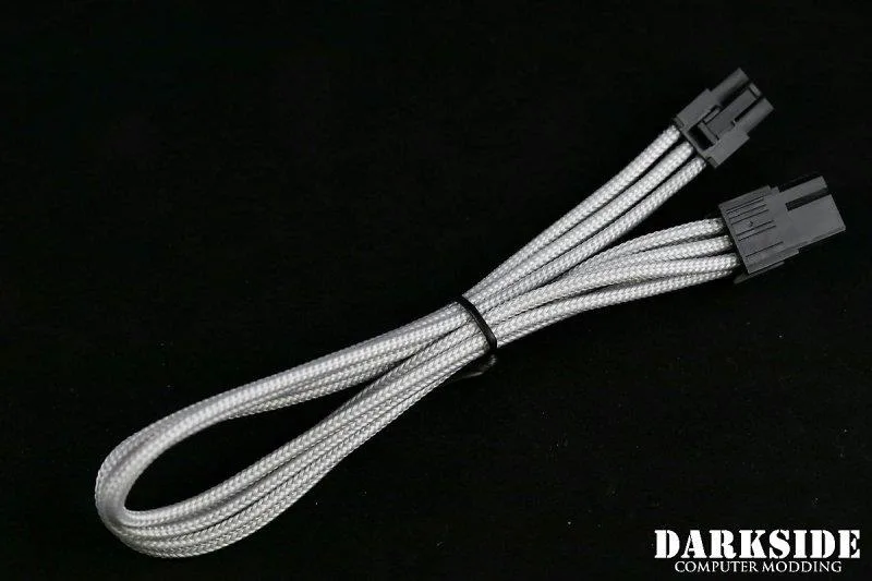 Darkside Computer Modding Darkside Computer Modding 6-Pin PCI-E 12in 30cm HSL Single Braid Extension Cable Titanium Gray — product photo