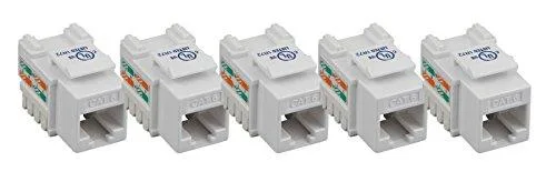 iMBAPrice iMBAPrice Cat6 RJ45 Punch-Down Keystone Jack White 5-Pack accessory — product photo