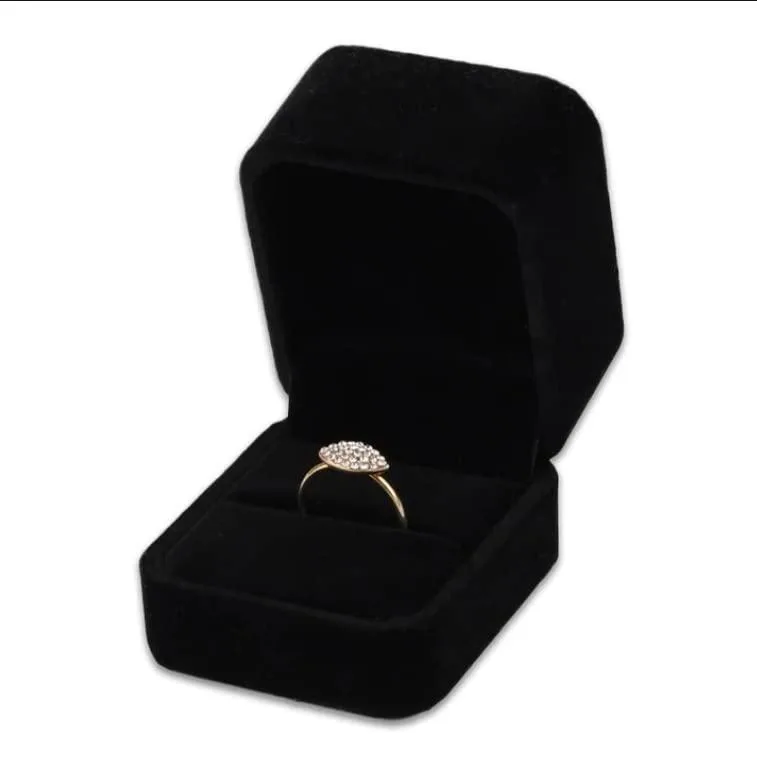  Niche-Finds Black Velvet Ring Box 2.5 Square 1.5 x 1.75 x 2 in Silver 925 Silver Jump Ring — product photo