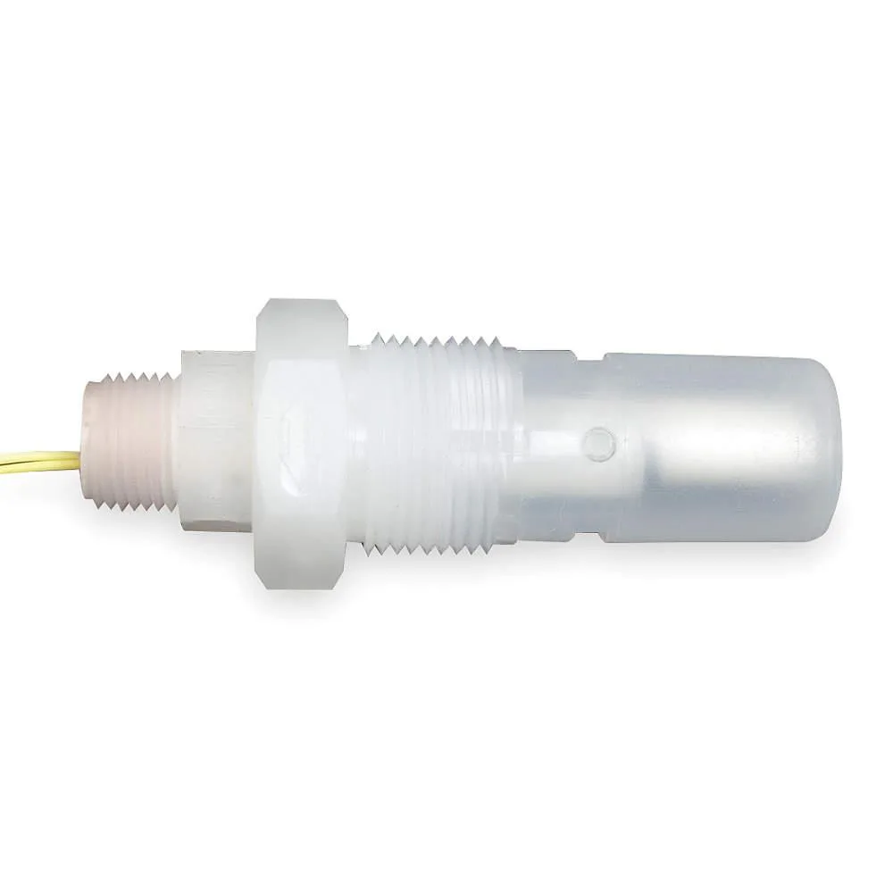 Madison M9705 SPST liquid level switch, side-mount, Kynar body and float, 1/2 in x 1 in NPT connection, 4 in overall length
