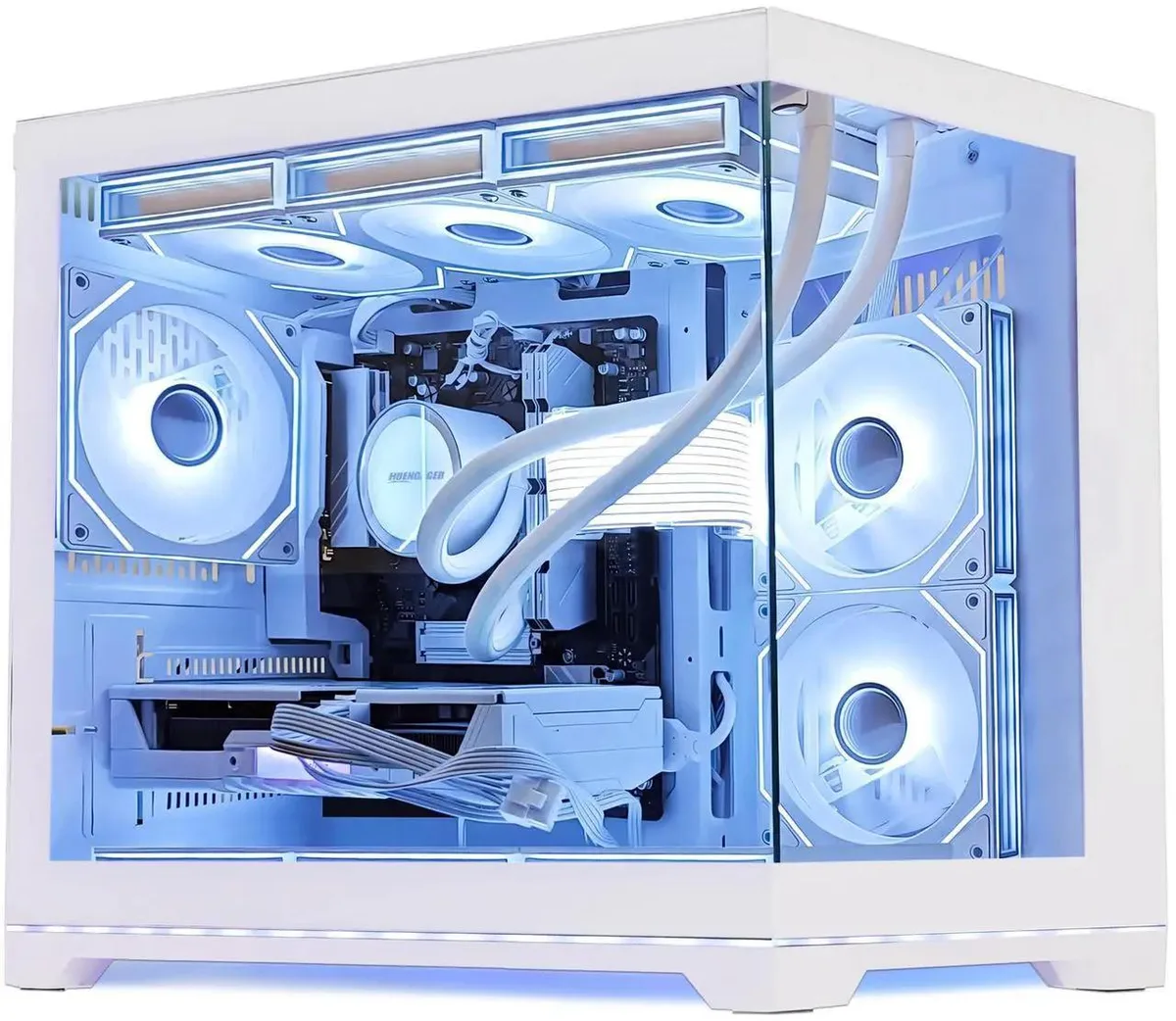 Hoengager Hoengager Gaming PC Ryzen 5 9600X RX 9070 XT 32GB DDR5 3TB White — product photo