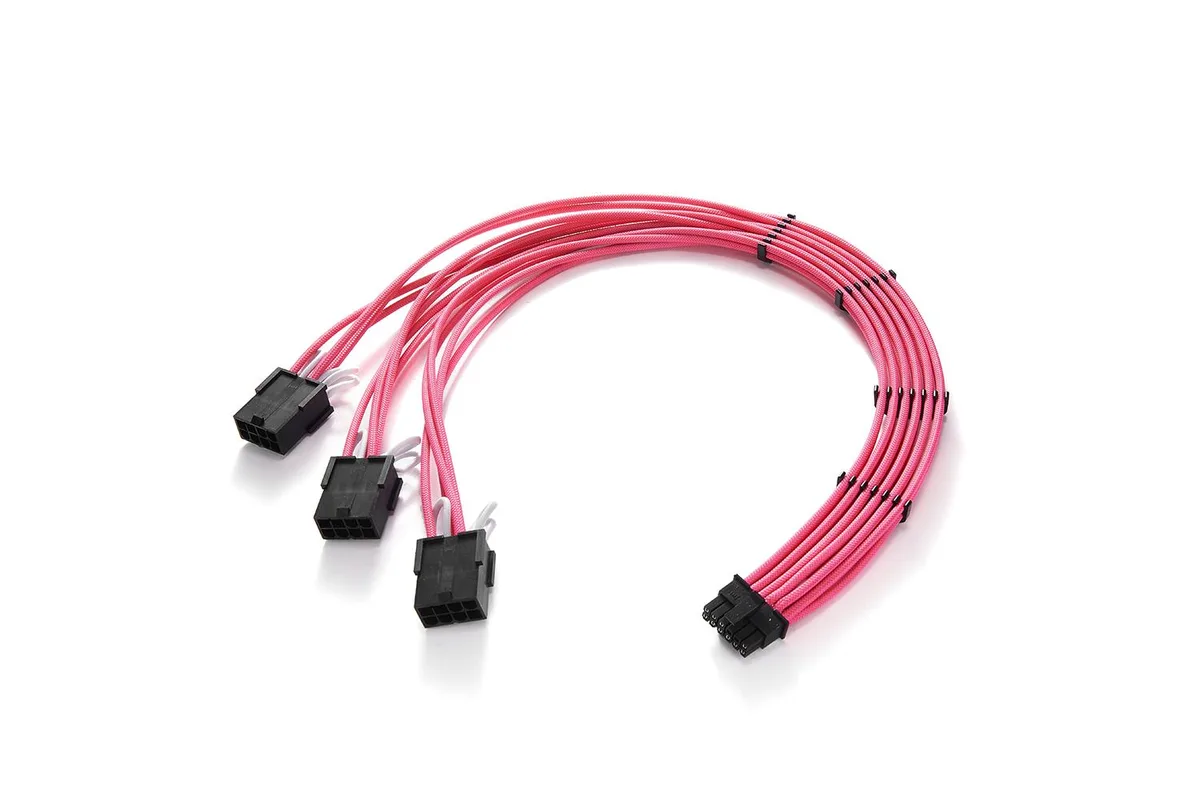 FormulaMod FormulaMod 16Pin to 3x8Pin PCI-E 5.0 Extension Cable 17.7in Pink — product photo