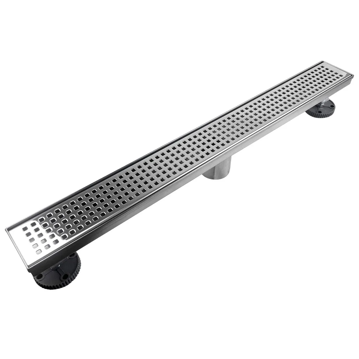 Polished stainless steel linear shower drain 24 inch length 12 pack