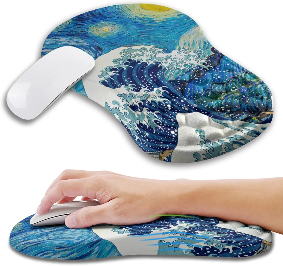 Kenuco Kenuco Ergonomic Wrist Rest Mouse Pad 12x8 inch Wave Starry — product photo
