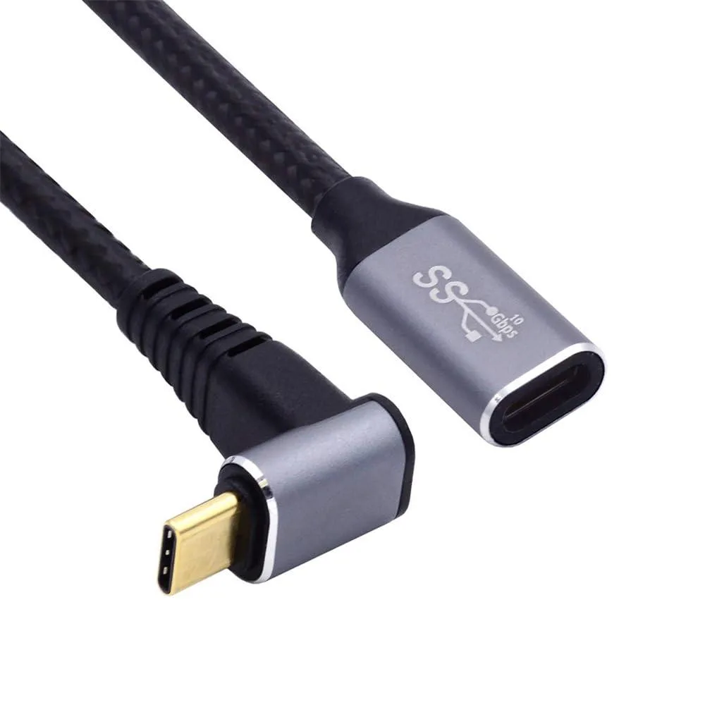 Fervit Fervit USB-C 3.1 Male-Female Angled Extension Cable 10Gbps 100W 90° 300cm — product photo