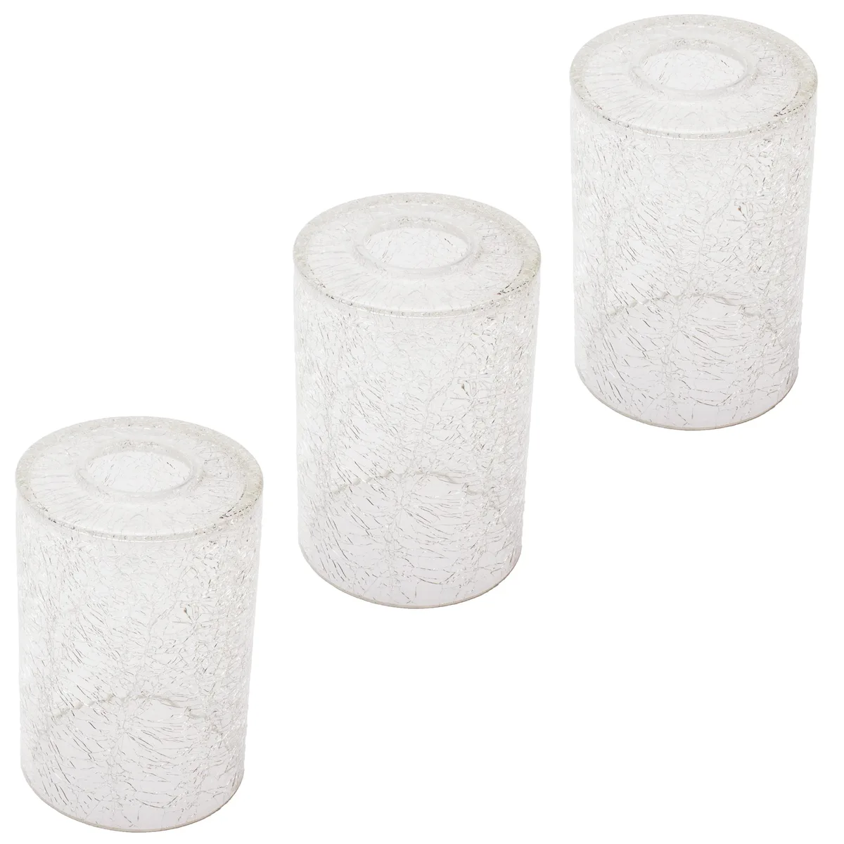 LED Updates LED Updates 3 Pack Clear Crackle Glass Cylinder Shade 6" H x 4" D 1 5/8" Fitter — product photo