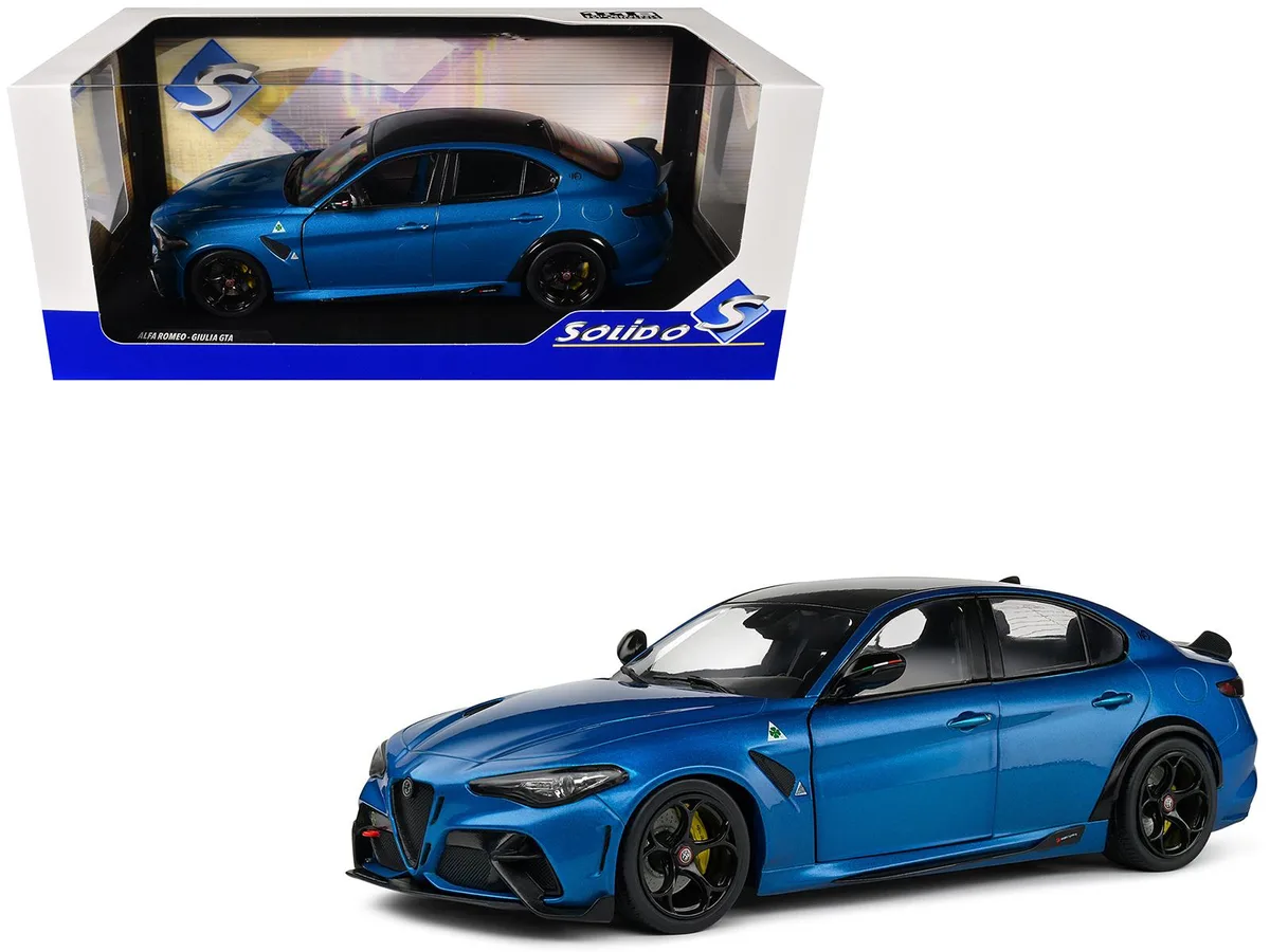 Solido Solido 2022 Alfa Romeo Giulia GTA Anodized Blue Metallic Carbon Top 1/18 Diecast Car — product photo