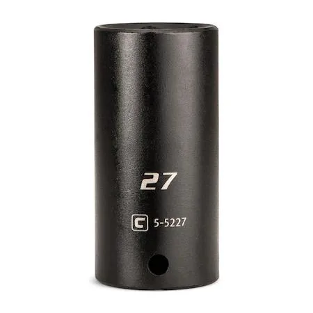 A 27 mm deep impact socket with a dark phosphate finish