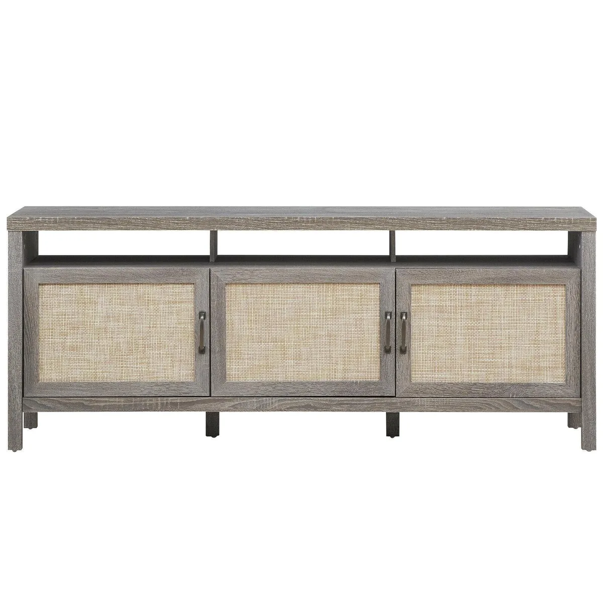 SlickBlue SlickBlue Universal TV Stand 65" 62" x 17.5" x 24.5" Walnut/Gray — product photo