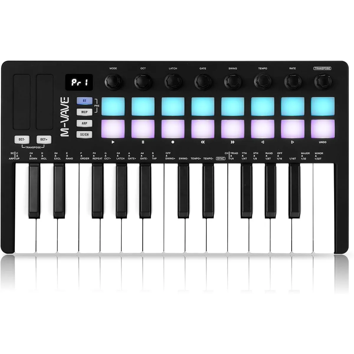 M-Wave M-Wave MWVSMCKEY16K 25-Key MIDI Controller with 16 RGB Pads Bluetooth — product photo