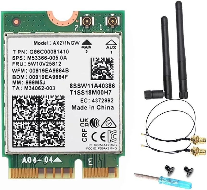 Intel Intel AX211 WiFi 6E network card, tri-band, 2.4 Gbps, Bluetooth 5.3 — product photo