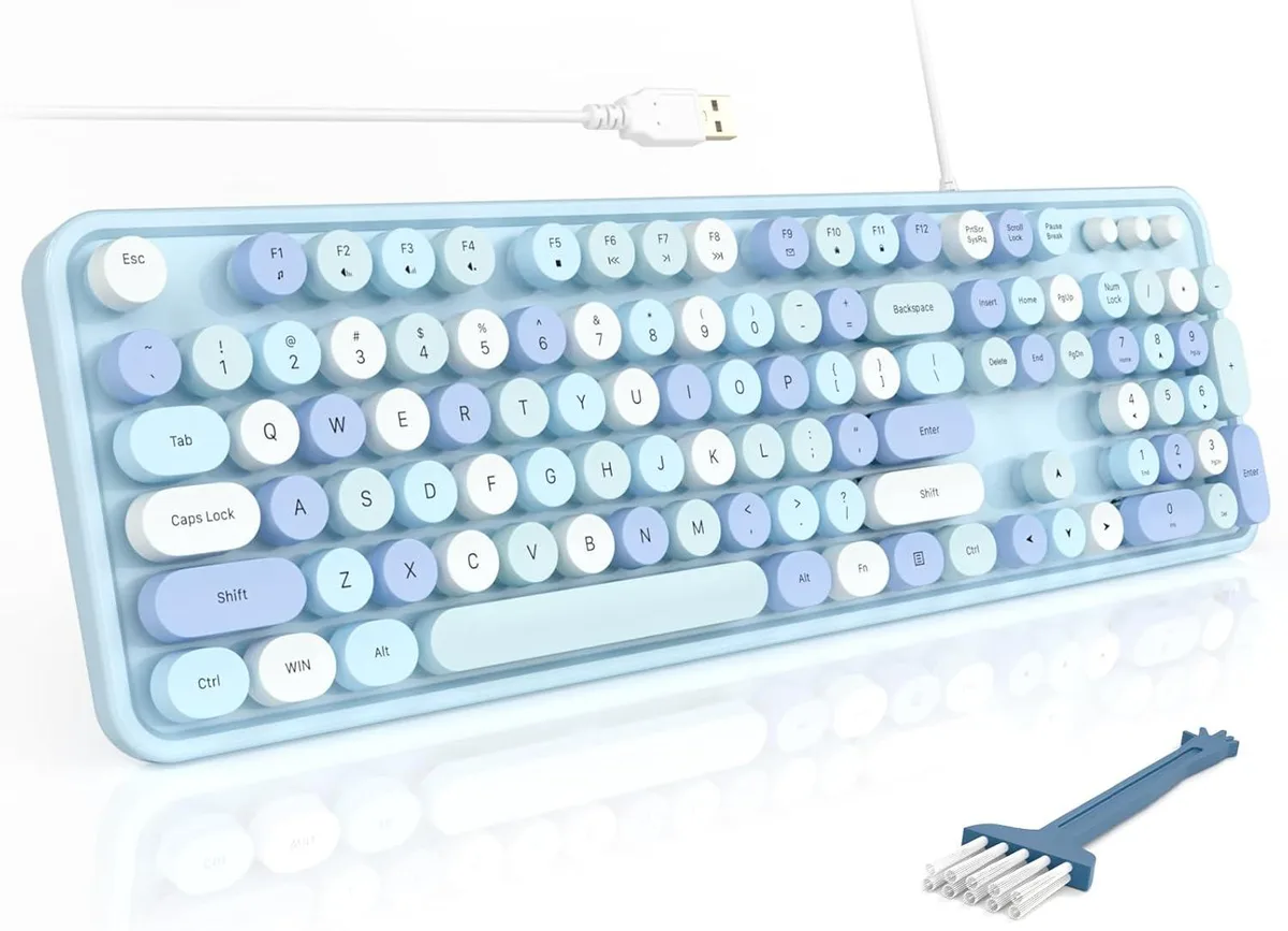 TUKO TUKO Gaming Keyboard Wired USB Full Size Blue Colorful (12 multimedia shortcuts) — product photo