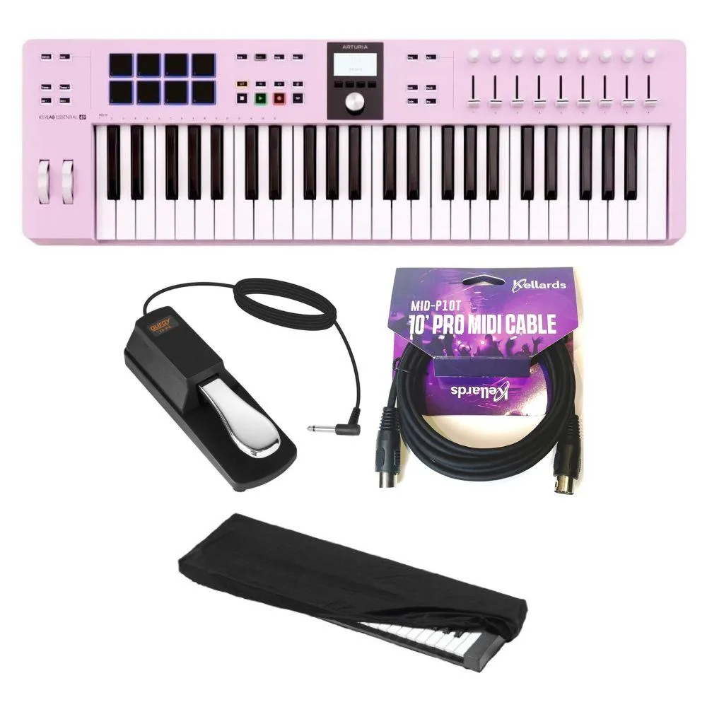 Arturia Arturia KeyLab Essential mk3 49-Key Controller Bundle with Sustain Pedal, MIDI Cable, Dust Cover — product photo