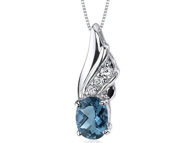 Oravo Oravo Graceful Angel London Blue Topaz Pendant 1.50ct Oval 18in Chain — product photo
