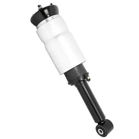 Silver rear non-electronic air strut assembly with metal cylinder and spring perch