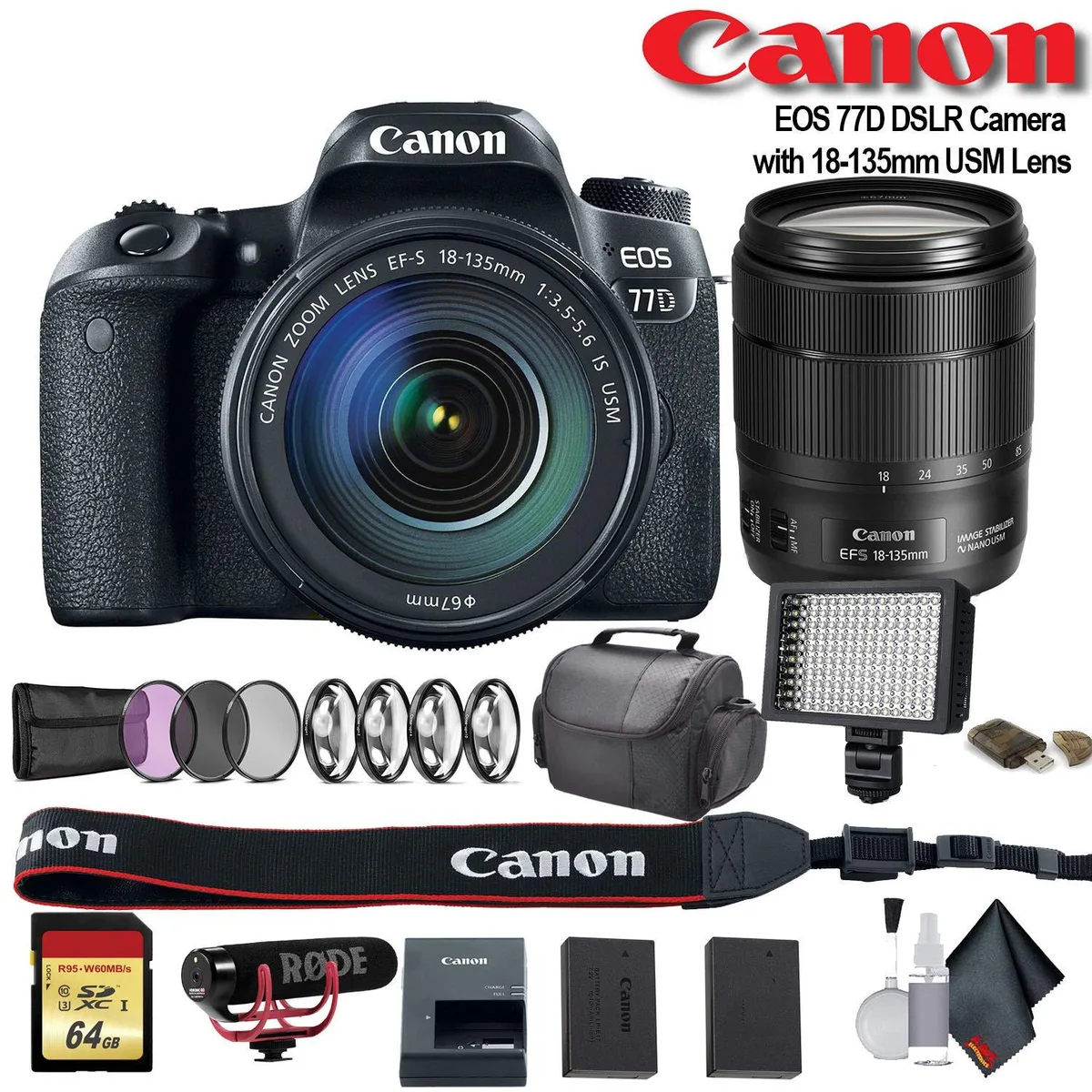 Canon International Canon International EOS 77D DSLR Camera 18-135mm USM Advanced Bundle — product photo