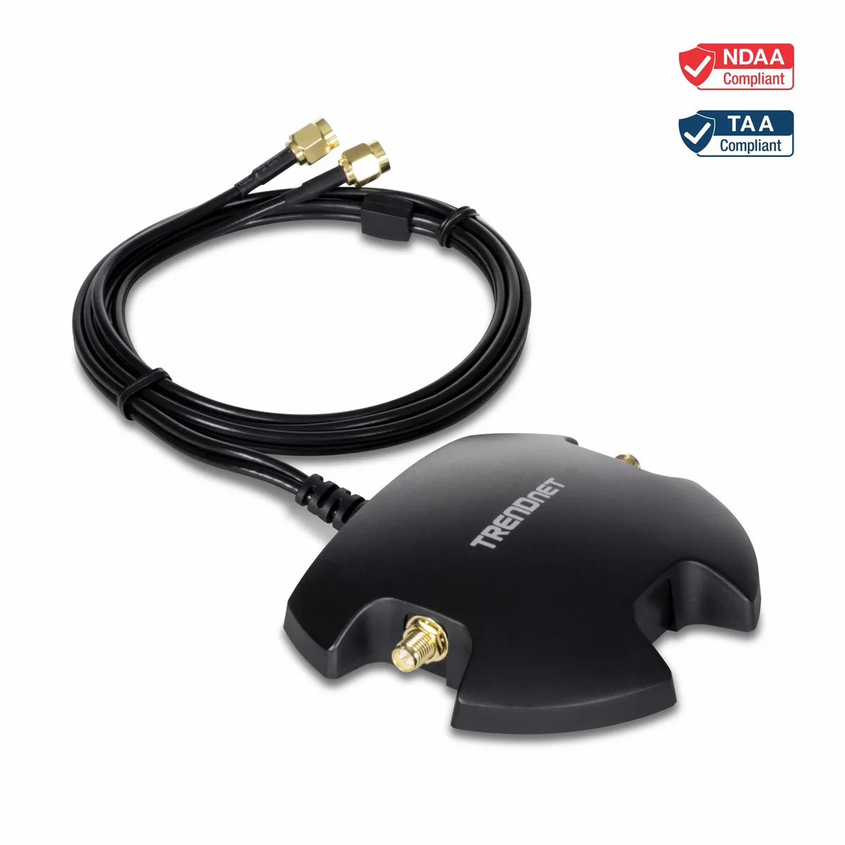TRENDnet TRENDnet TEW-LB101 Magnetic Dual Antenna Mounting Base RP-SMA 1m 3.3 ft Black — product photo