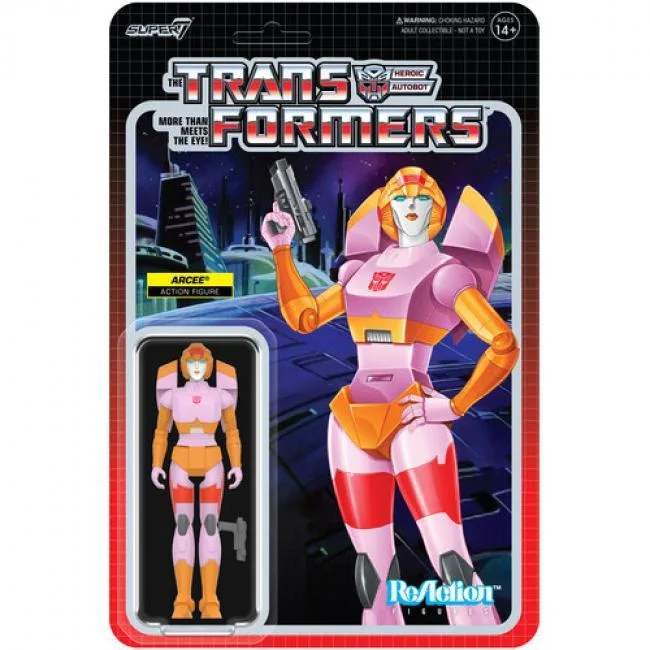 Super7 Super7 Transformers ReAction Figure Arcee Pink Orange Wave 8 RE-TRAN-08799 — product photo