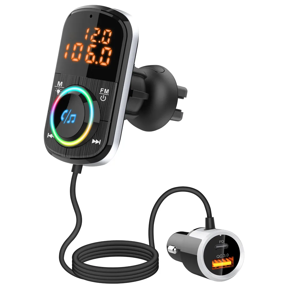 ESTONE ESTONE BC71 Car HD Radio PD 18W QC3.0 36W Dual USB TF Card Dual Display — product photo