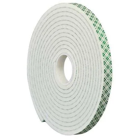 White double-sided foam tape roll 1/4 inch wide 5 yards long