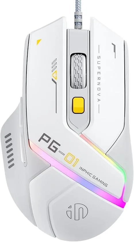  ASUS LEWENTECH Wired Gaming Mouse 12800 DPI 8 Buttons White — product photo