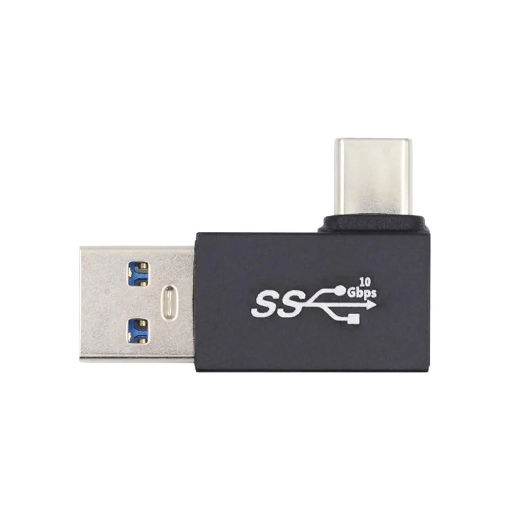 Vszerda Vszerda Left-Angled 90° USB 3.0 A Male to USB 3.1 C Male 10Gbps Adapter — product photo