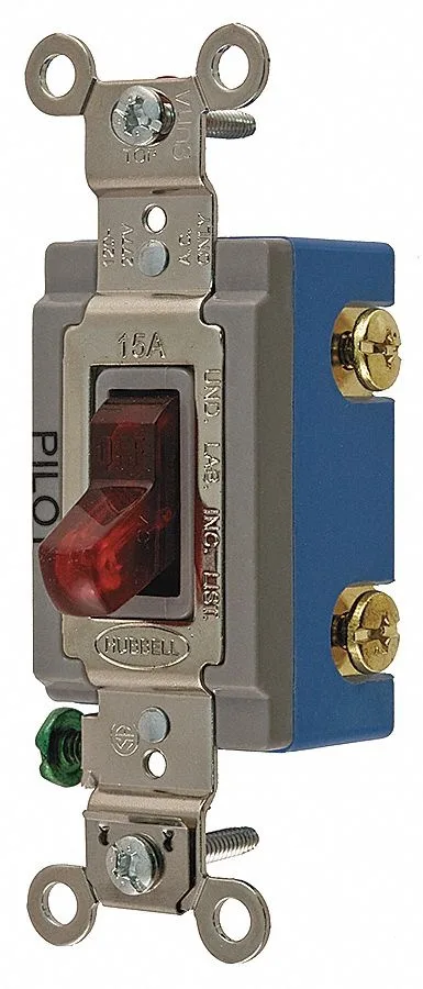 Hubbell Incorporated Hubbell Incorporated HBL1201PL Red Toggle Light Switch 15A 120/277V — product photo