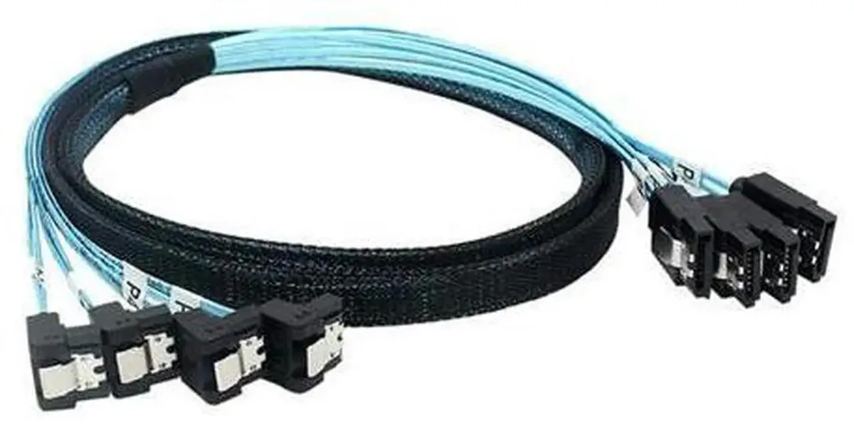 SMUGDESK SMUGDESK SAS 4.0 4 SATA to 4 SATA Cable 90° Bend — product photo