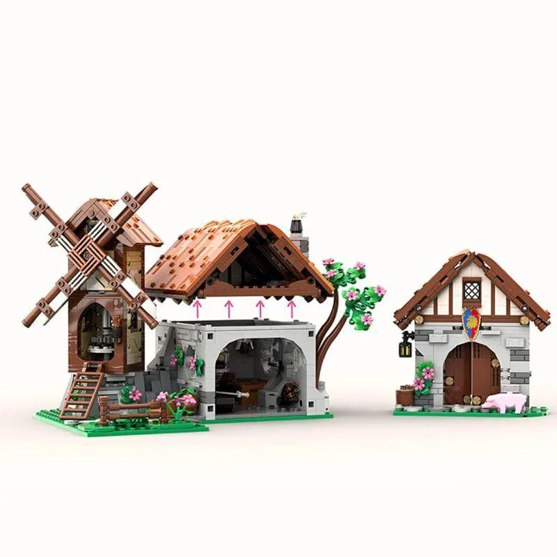 ZITIANYOUBUILD ZITIANYOUBUILD MOC-201861 Blacksmiths Breeze Medieval Blocks Set 1711 Parts — product photo