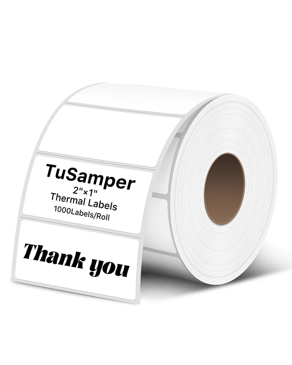  TuSamper TS-L25-white 2×1 inch Thermal Labels 1000 Sheets/Roll — product photo
