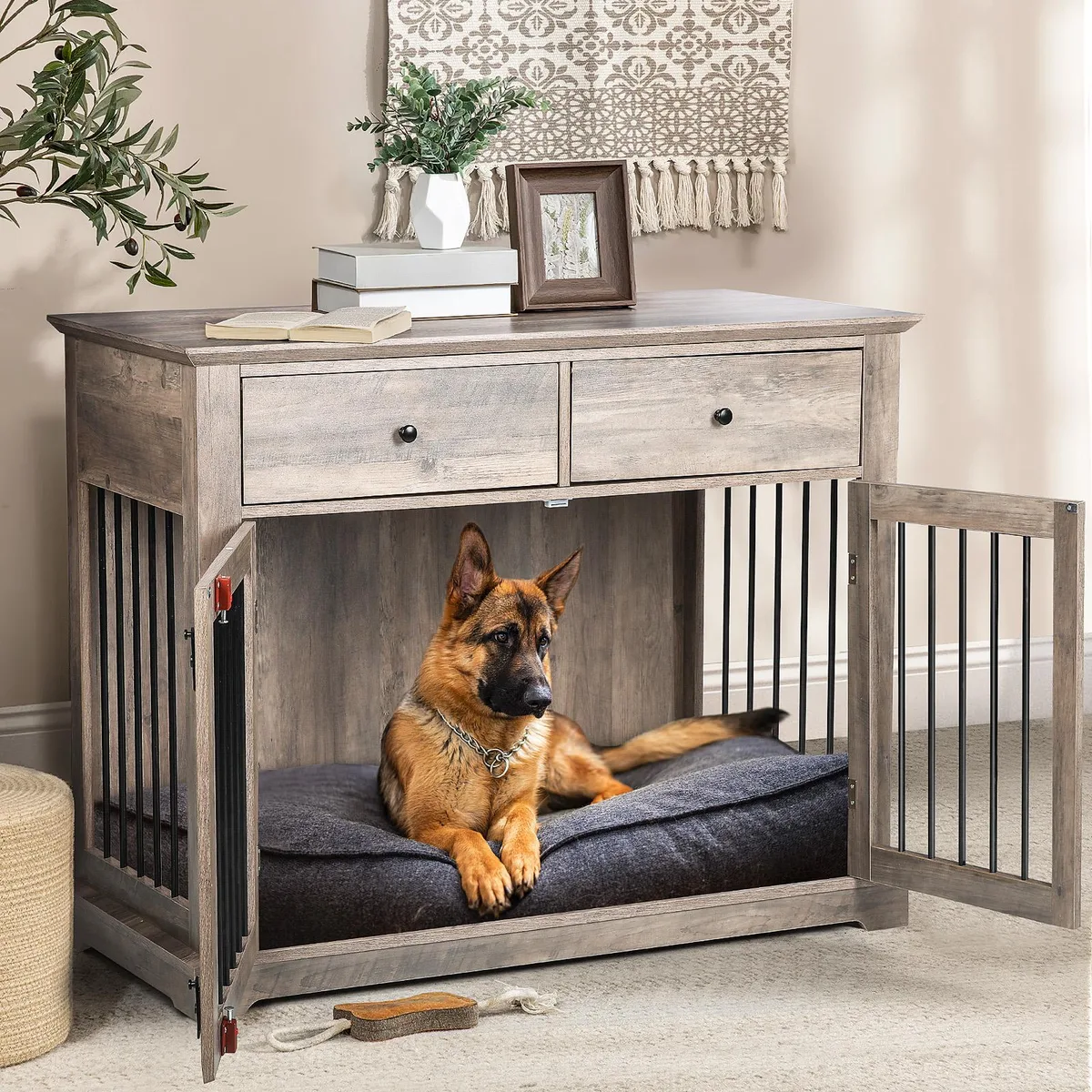 Vitesse Vitesse 44 Inch Grey Dog Crate Furniture pet - furniture — product photo
