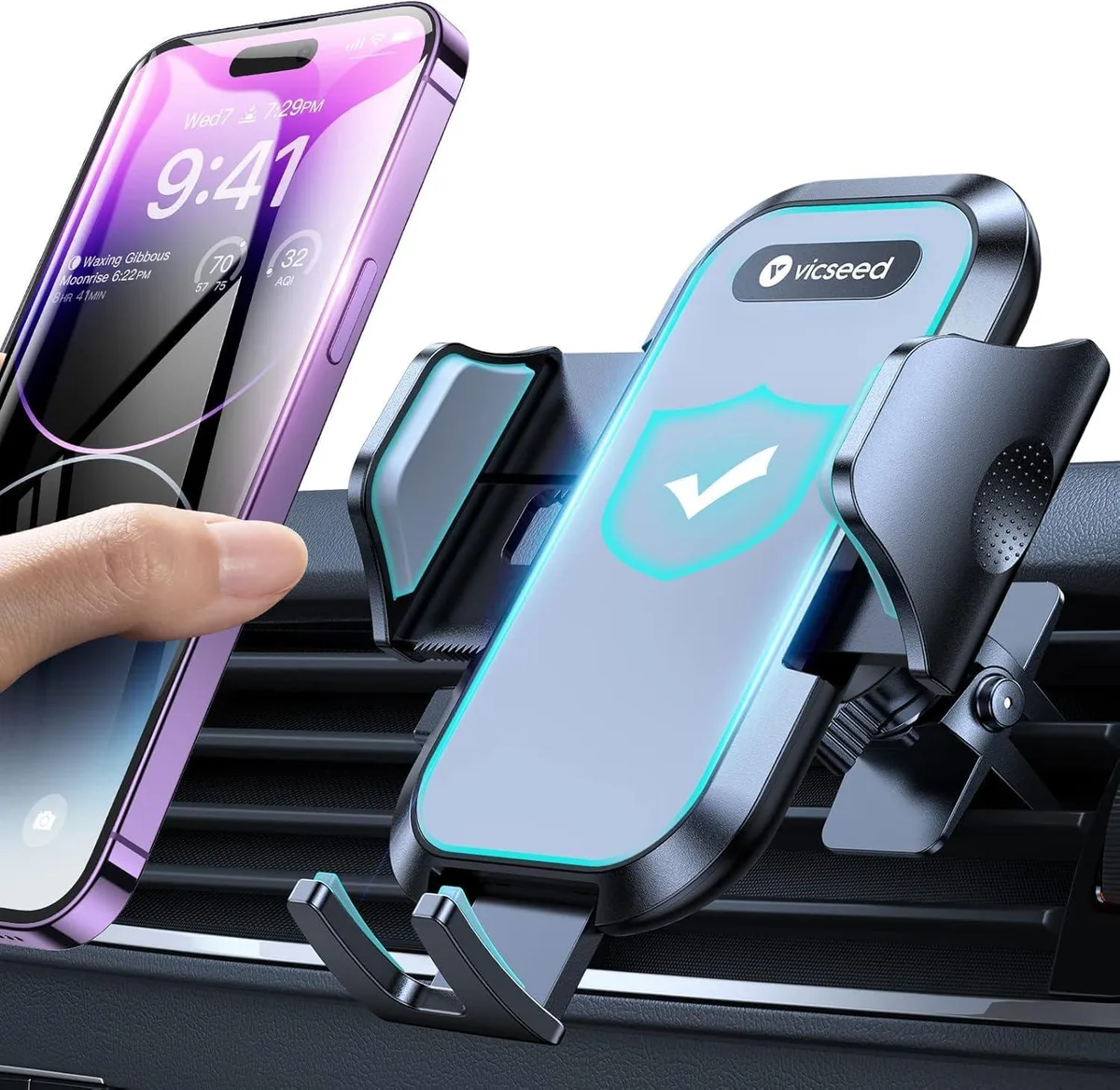 Keyence Keyence Phone Mount Double Lock Metal Clip Air Vent 2025 — product photo
