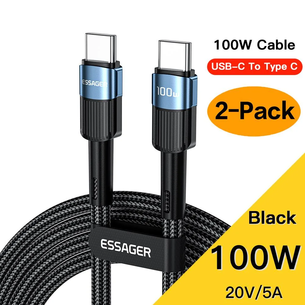 Jansicotek Jansicotek Essager XC100W USB C cable 100W 6.6ft 2-pack blue — product photo