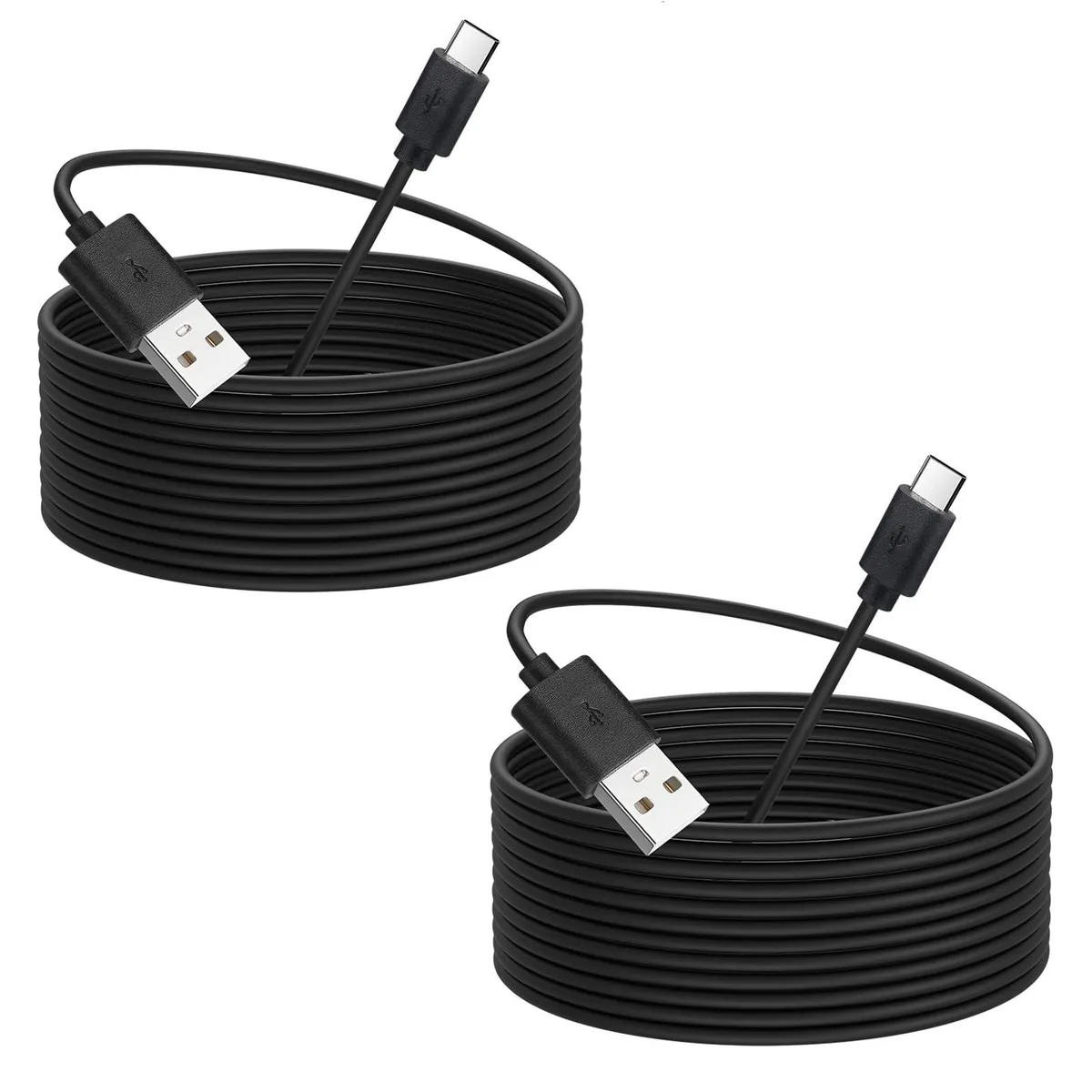  Smays 2 Pack 16 ft USB 2.0 Type C Male-to-Male Cable Black — product photo