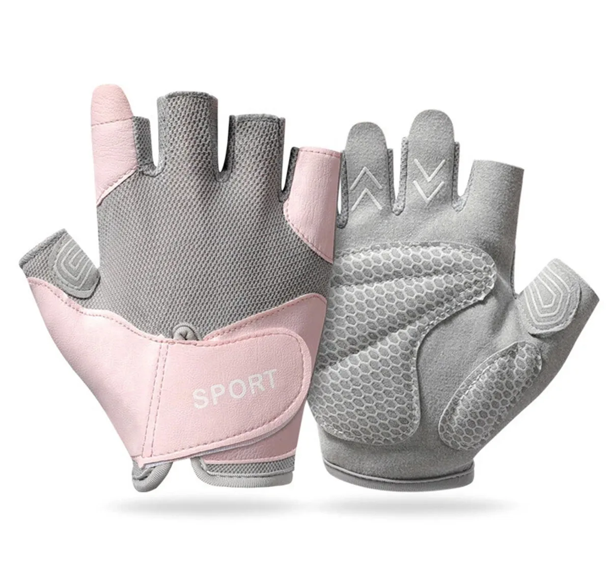 Vibe Half Finger Weightlifting Gloves Size 8 Light Pink — product photo