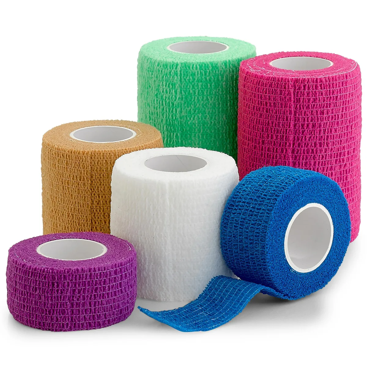 MEDca MEDca Self-Adherent Cohesive Bandage Tape Measure 6 Pack 1 2 3 Inch 5 Yards Neon FDA Approved — product photo