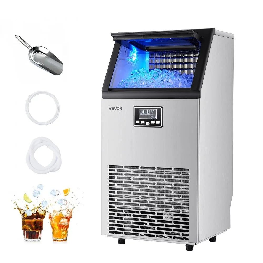 VEVOR VEVOR HZB-45A Ice Maker 100 lbs/24h 28 lbs Storage Stainless Steel — product photo