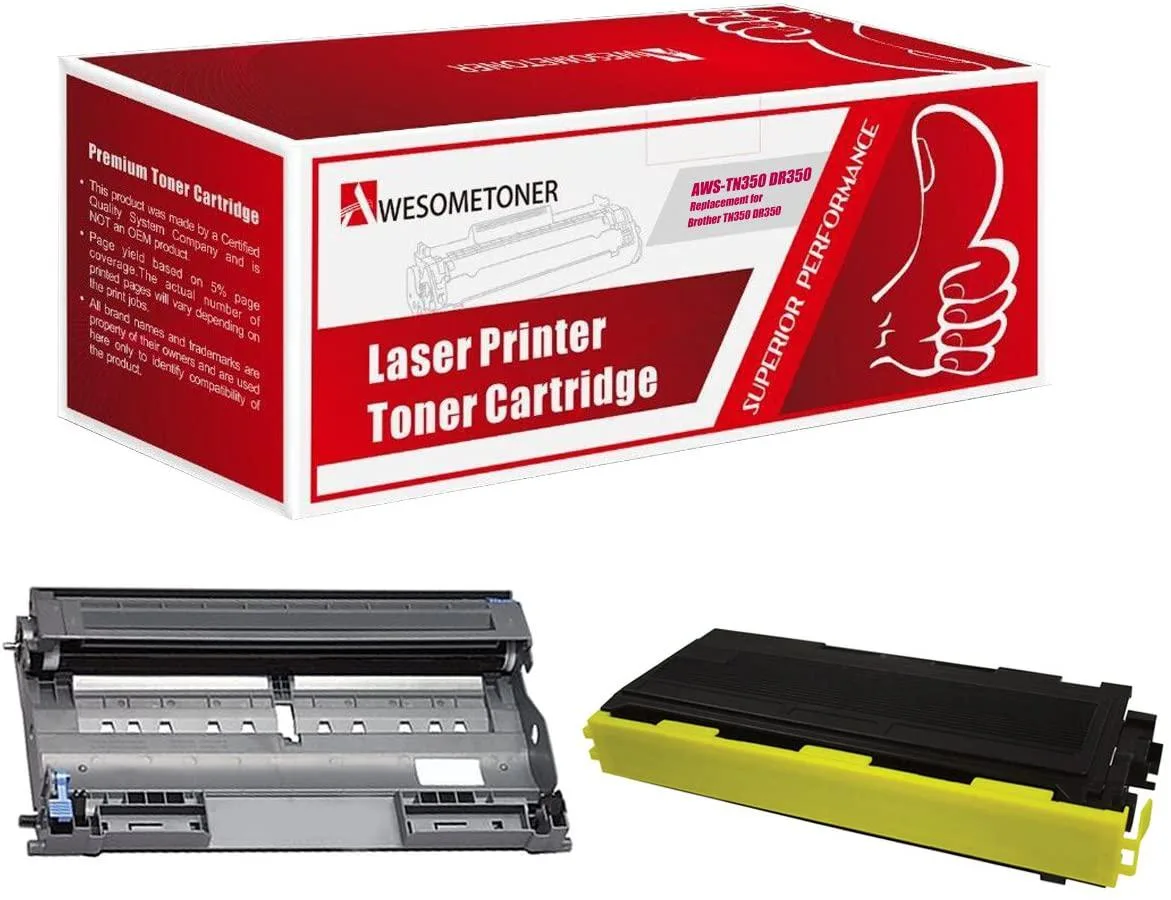 Two black toner and drum cartridges in sealed packaging