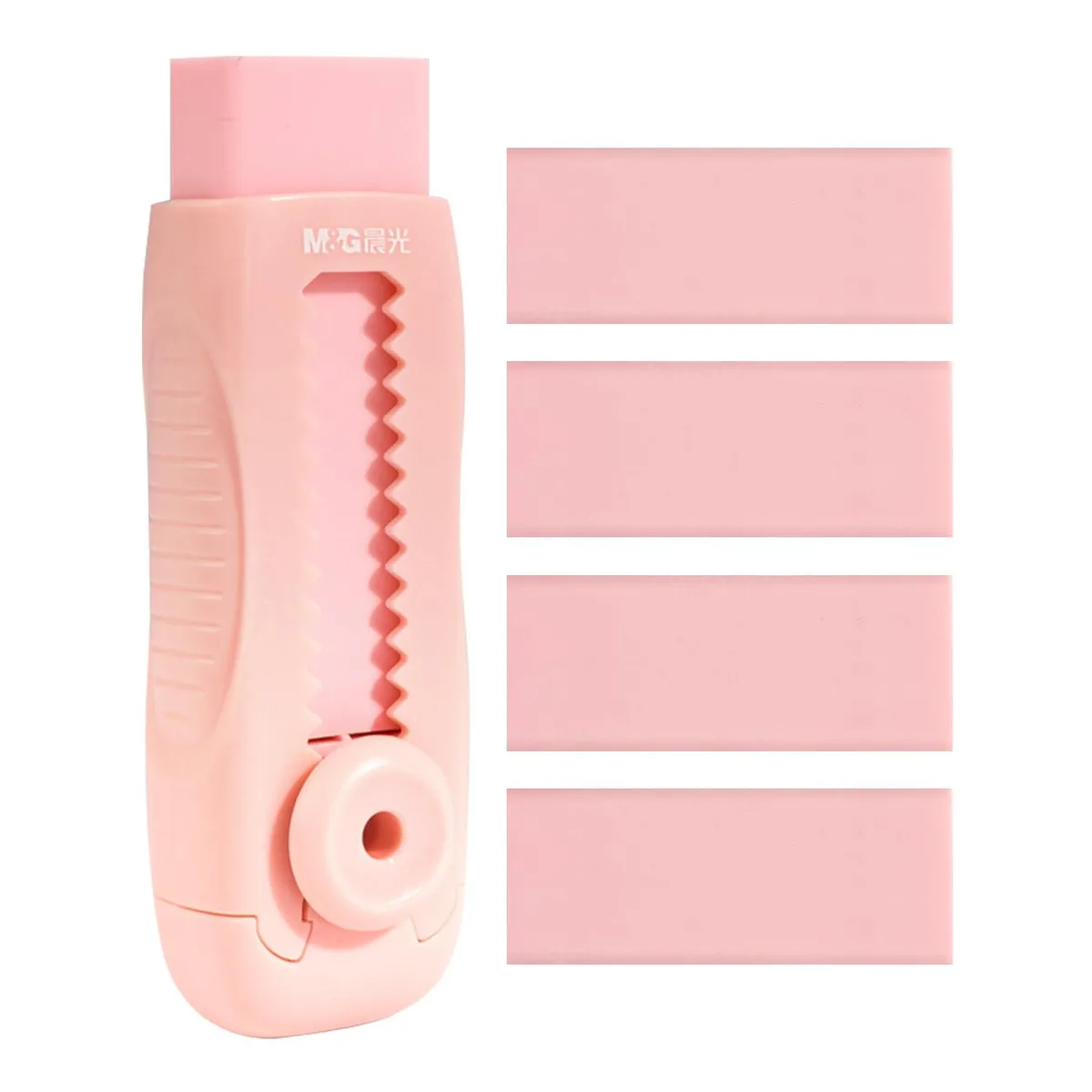  M&amp;G AXPQ4213 Retractable Eraser 5 Pack Pink — product photo