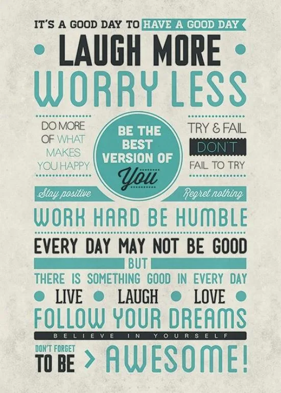 Rectangular mural poster print with Be Awesome quote on white background