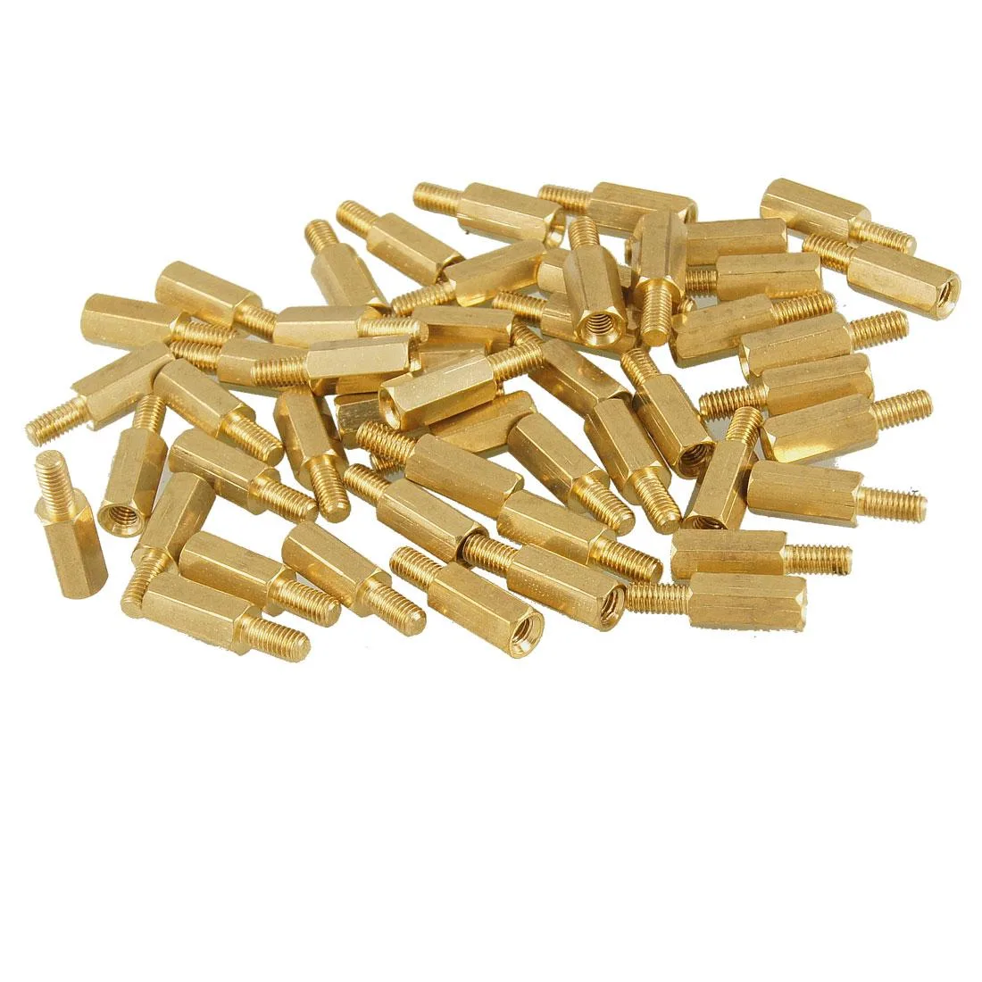 Unique-Bargains Unique-Bargains Brass Hex Standoffs M3 Male-Female 10mm 50pcs — product photo