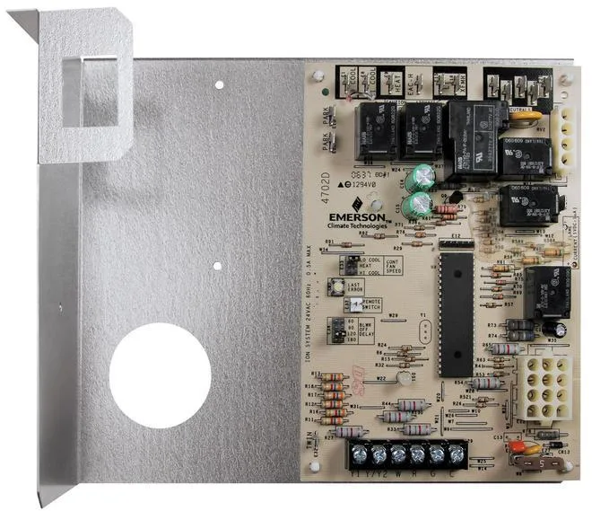 Green printed circuit board with black components and edge connector