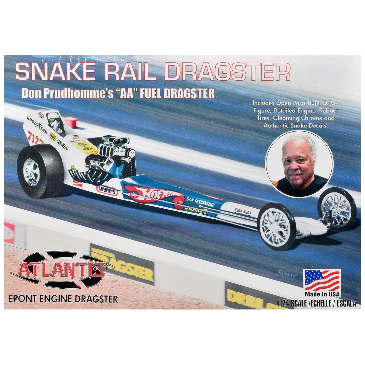 Atlantis Atlantis Don the Snake Prudhomme "AA" Fuel Dragster 1/24 Scale Model Kit 49 Parts 426 Hemi — product photo
